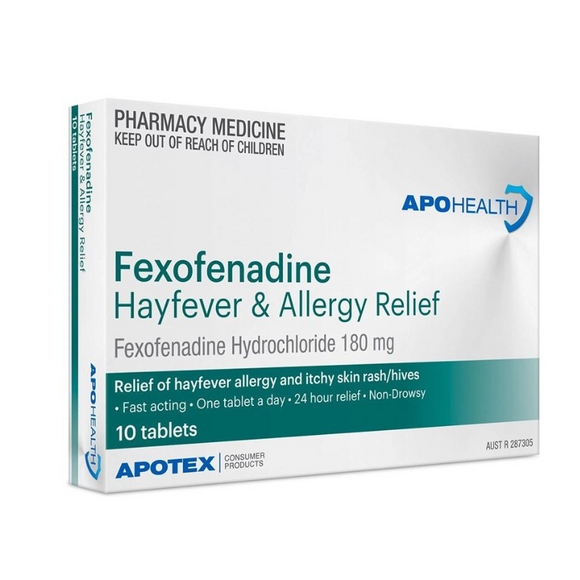 APOHEALTH Fexofenadine 180mg Antihistamine 10 Tablets