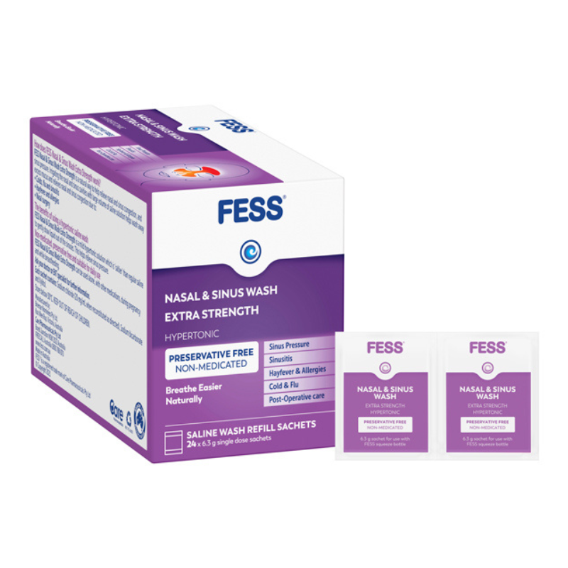 FESS Nasal & Sinus Wash Extra Strength Wash Refill 24 Sachets