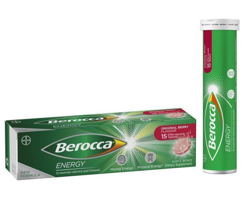 Berocca Energy Vitamin B & C Original Berry Flavour 15 Effervescent Tablets