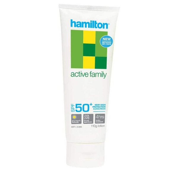 Hamilton Active Family Sunscreen SPF50+ Lotion 110g