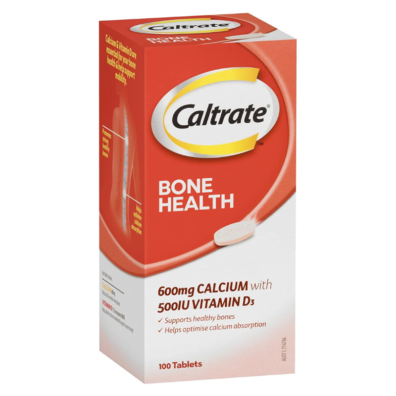 Caltrate 600mg Calcium with 500IU Vitamin D - 100 Tablets