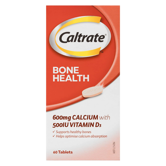 Caltrate 600mg Calcium with 500IU Vitamin D 60 Tablets