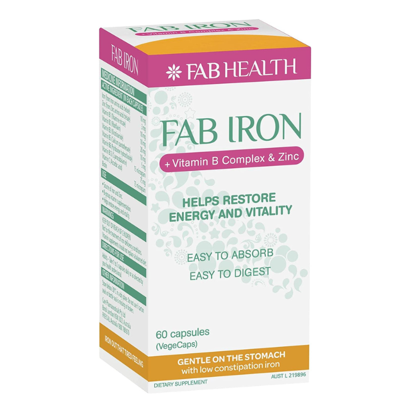 ﻿FAB IRON + Vitamin B + Zinc 60 Capsules