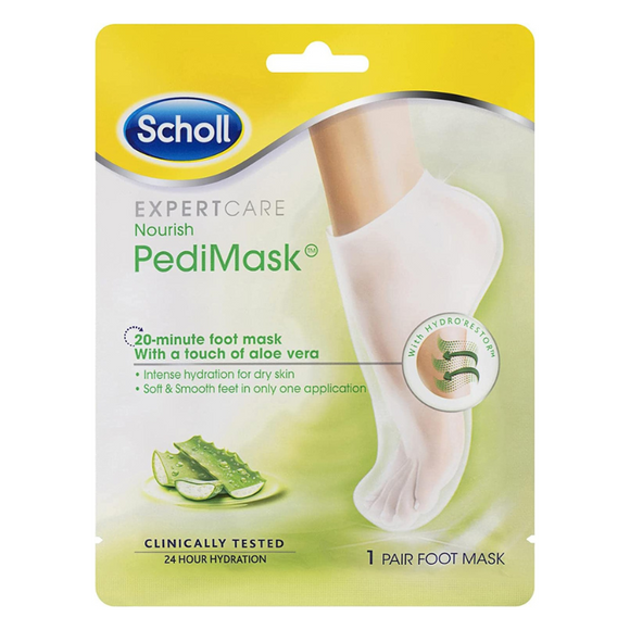 Scholl Expert Care Aloe Vera Noursih Pedi Foot Mask 1 Pack (Pair)