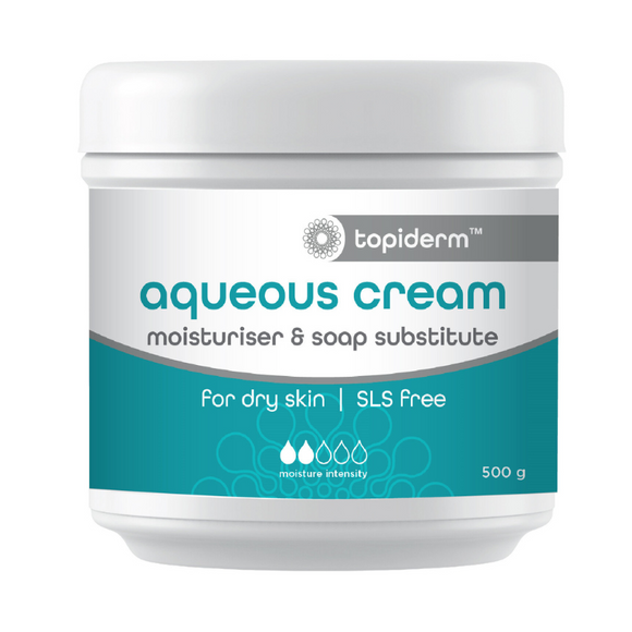 Topiderm Aqueous Cream 500 g - For Moisturiser and Soap Substitute for Dry Skin