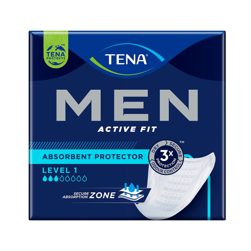 4 x TENA Men Active Fit Absorbent Protector Level 1 Light 12 Pack = 48 Pads