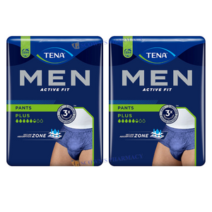 2 x TENA Men Action Fit Pants Plus Navy Medium 9 Pack - Breathable and Comfortable