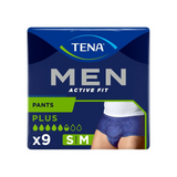 2 x TENA Men Action Fit Pants Plus Navy Medium 9 Pack - Breathable and Comfortable