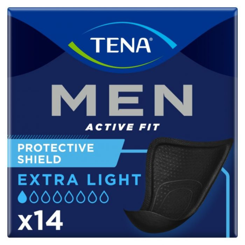 3 x TENA Men Active Fit Protective Shield Extra Light 14 Pack = 42 Pads