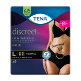 3 x TENA Discreet Noir Incontinence Underwear Black Low Waist Large 9 Pack = 27 Pants