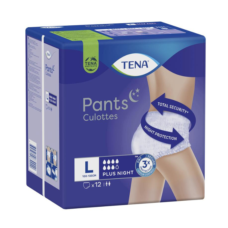 2 x TENA Pants Plus Night Size Large 12 Pack = 24 Pants