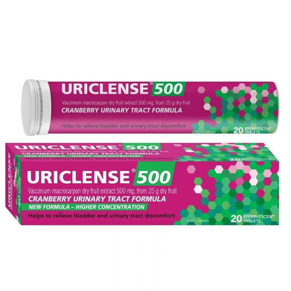 Uriclense Effervescent Tablets 20 Cranberry - Relieve Burning Bladder