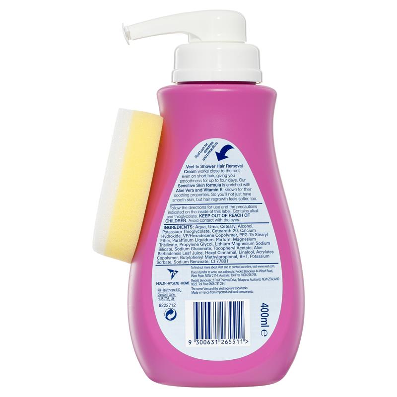 Veet In-Shower Hair Removal Cream For Sensitive Skin 400ml