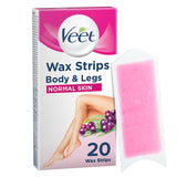 Veet Easy-Gel Legs Wax Strips - 20 Wax Strips & 2 Finish Wipes