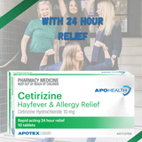 APOHEALTH Cetirizine 10mg Tablets 10 - 24 hours Antihistamine