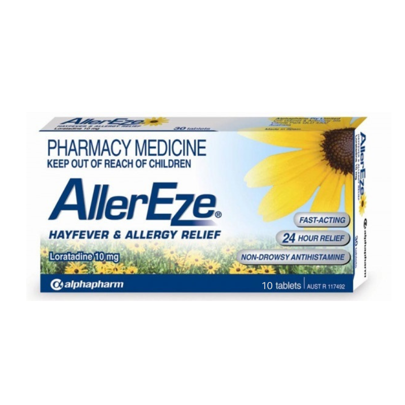 Allereze 10mg Hayfever & Allergy Relief 10 Tablets