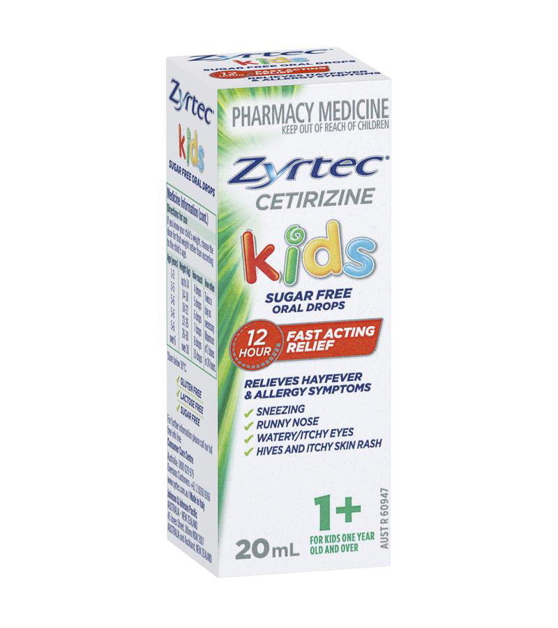 Zyrtec Kids Oral Drops For Allergy & Hayfever Relief 20ml