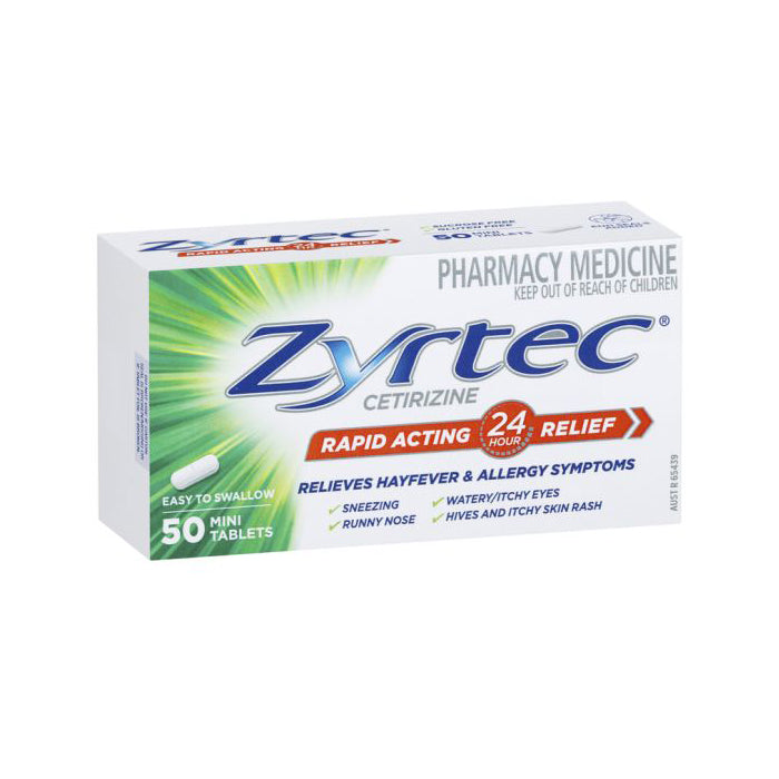 Zyrtec Cetirizine Rapid Acting Relief 50 Tablets