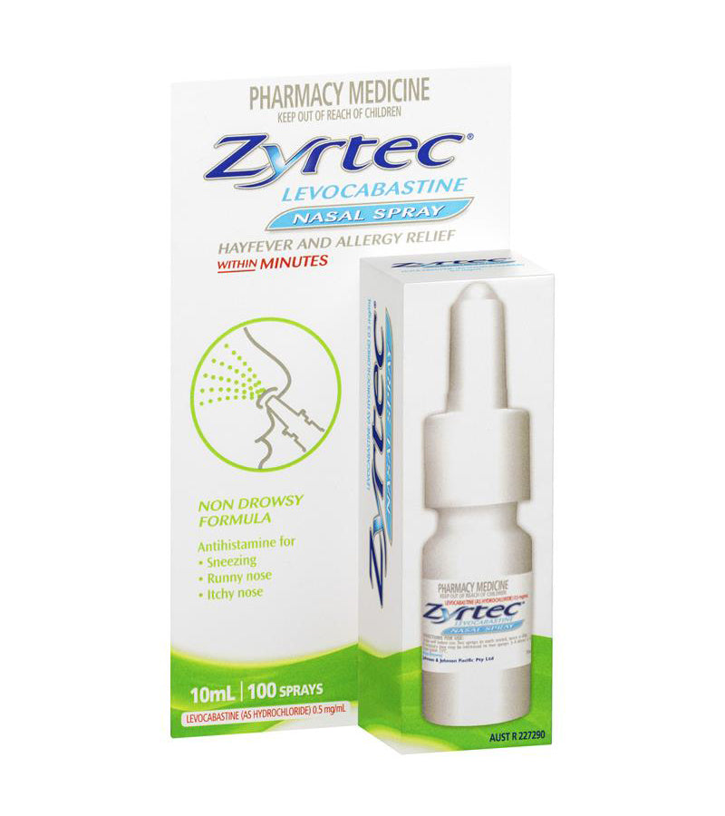 Zyrtec Levocabastine Nasal Spray Allergy & Hayfever Relief 10ml Scown