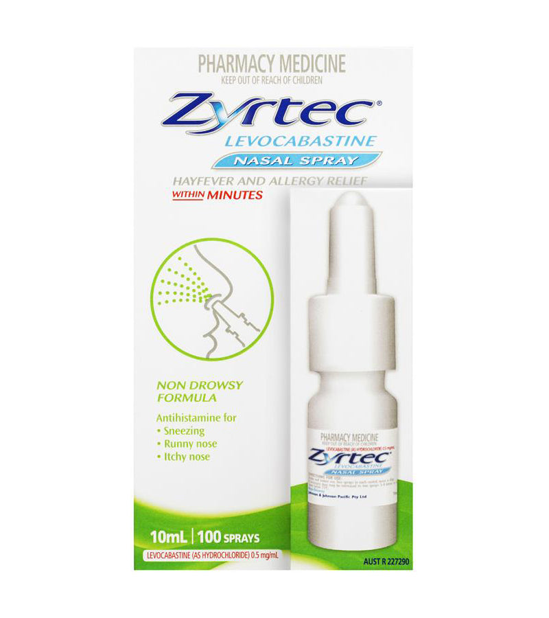Zyrtec Levocabastine Nasal Spray Allergy & Hayfever Relief 10ml