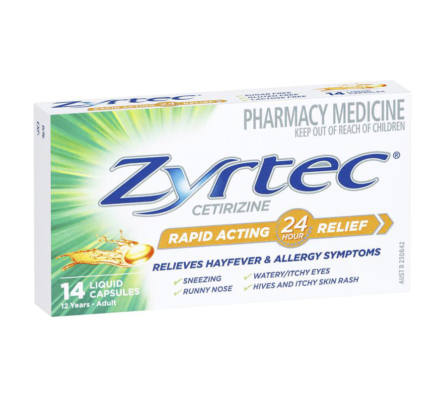 Zyrtec Rapid Acting Allergy & Hayfever Relief 14 Capsules