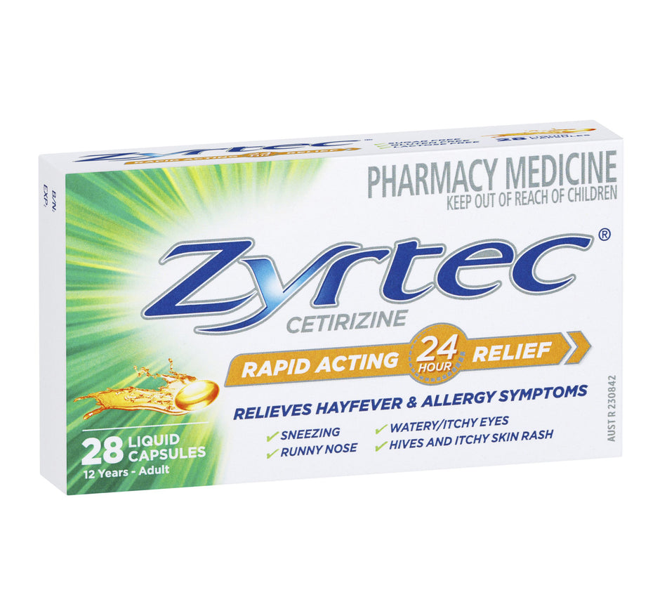 Zyrtec Rapid Acting Allergy & Hayfever Relief 28 Capsules