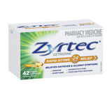 Zyrtec Rapid Acting Allergy & Hayfever Relief 42 Capsules