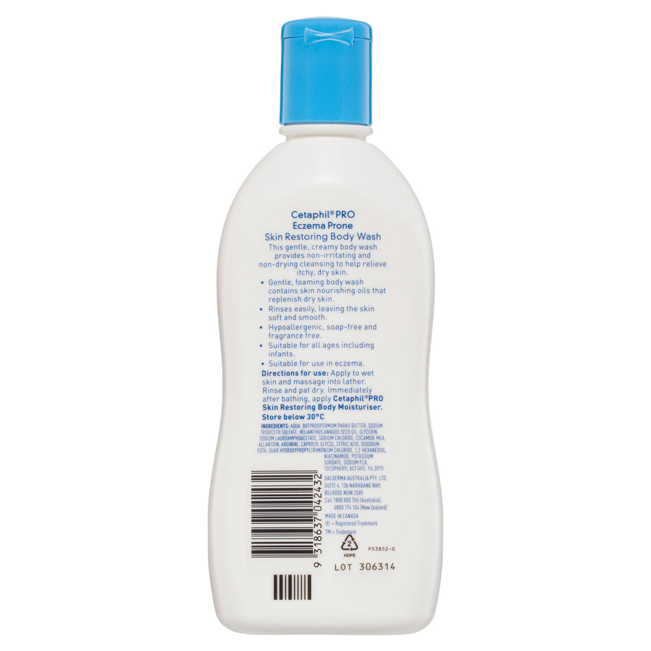Cetaphil Pro Eczema Prone Skin Restoring Body Wash 295ml
