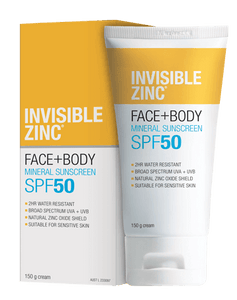 Invisible Zinc Face & Body SPF 50+ UVA UVB - 150g