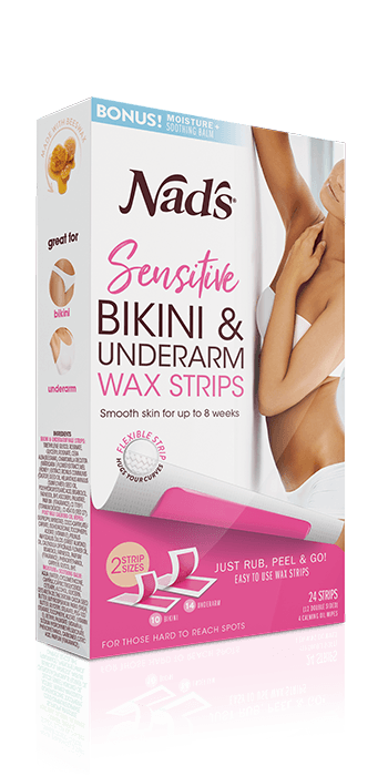 Nad's Sensitive Bikini & Underarm Wax Strips - 24 Pack